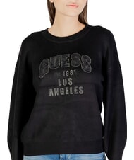 GUESS LEIGHTON LOGO Suéter de cuello redondo jetbla - Suéteres de mujer - 5