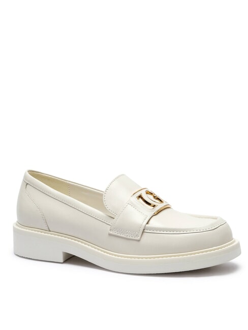 SHUTTLE  Mocasines de piel marfil - Zapatos Mujer