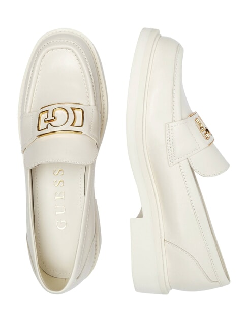 SHUTTLE  Mocasines de piel marfil - Zapatos Mujer