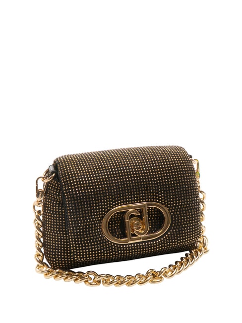 LAPUFFY Bolso de hombro micro con pedrería negro/latón dorado - Bolsos Mujer