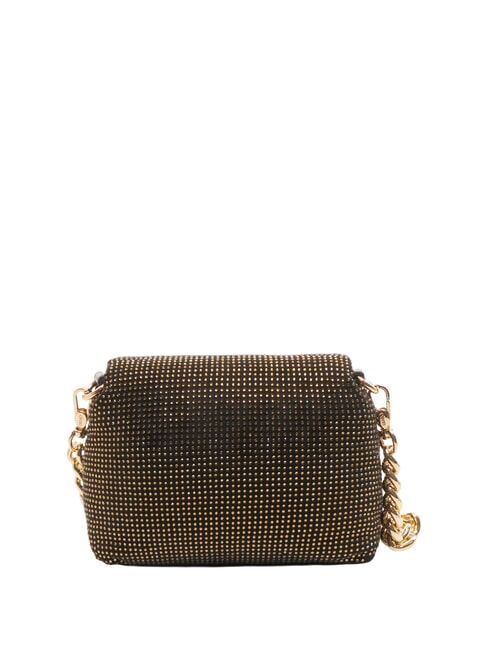 LAPUFFY Bolso de hombro micro con pedrería negro/latón dorado - Bolsos Mujer