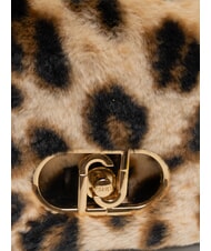 LIUJO LAPUFFY Bolso de hombro de felpa con estampado animal mácula natural. - Bolsos Mujer - 3