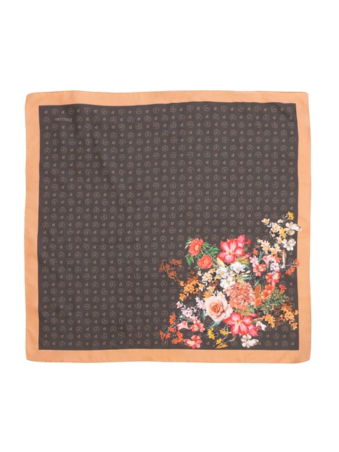 FLOWERS TWILL Bufanda estampada flores marrones - Bufandas