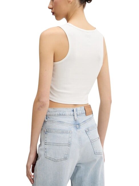 BLUR Top corto con estampado de logotipo y camiseta sin mangas Malvavisco - camiseta