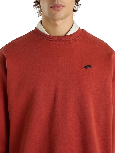 SALTON Sudadera de algodón con cuello redondo ocre rojo - Sudaderas