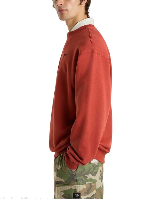 SALTON Sudadera de algodón con cuello redondo ocre rojo - Sudaderas