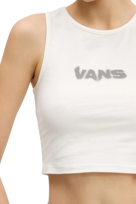 BLUR Top corto con estampado de logotipo y camiseta sin mangas Malvavisco - camiseta