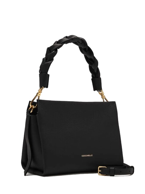 BOHEME GRANA DOUBLE Bolso de mano, con bandolera, en piel negro/coñac - Bolsos Mujer