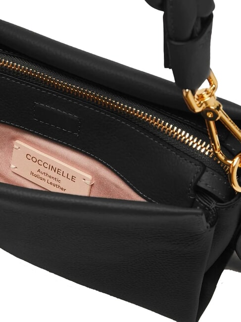 BOHEME GRANA DOUBLE Bolso de mano, con bandolera, en piel negro/coñac - Bolsos Mujer