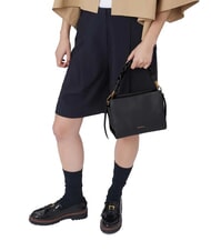 COCCINELLE BOHEME GRANA DOUBLE Bolso de mano, con bandolera, en piel negro/coñac - Bolsos Mujer - 4