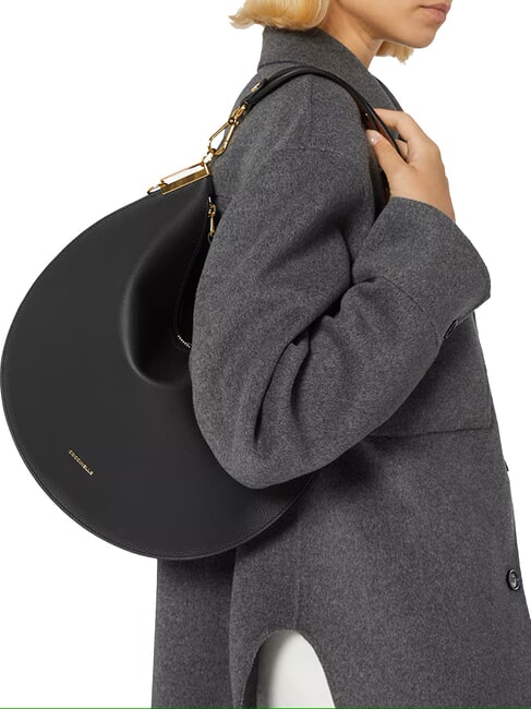 SUNUP  Bolso de hombro, con bandolera negro/co&ntilde;ac - Bolsos Mujer
