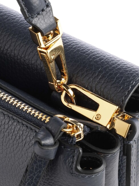 ARLETTIS Minibolso de piel con textura azul medianoche - Bolsos Mujer