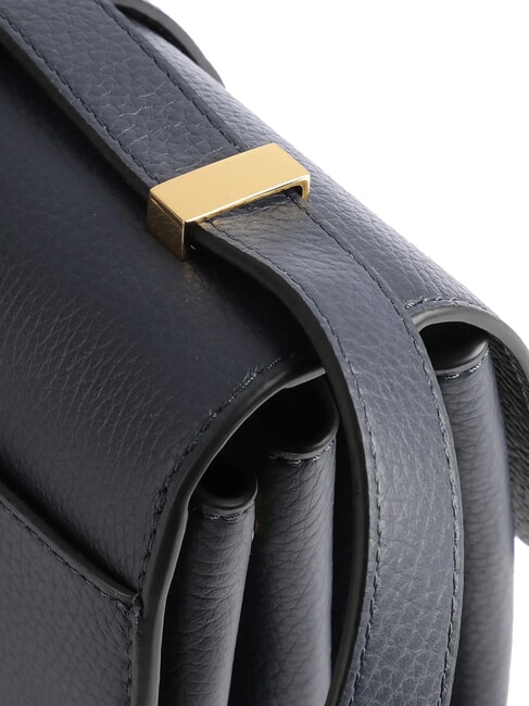 ARLETTIS Bolso de mano de piel martillada azul medianoche - Bolsos Mujer