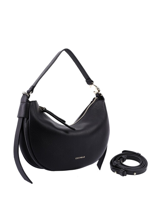 C-EASY Bolso bandolera mediano de piel negro - Bolsos Mujer