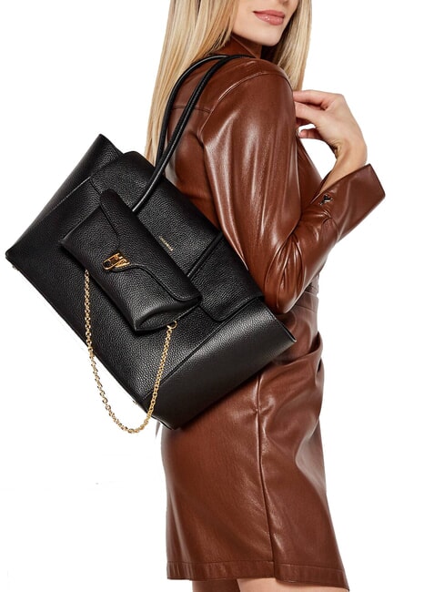 DOUBLE BEAT Bolso de hombro negro - Bolsos Mujer