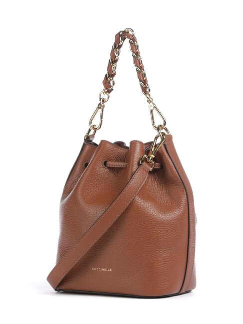 BEAT GENERATION Mini cubo de cuero co&ntilde;ac - Bolsos Mujer