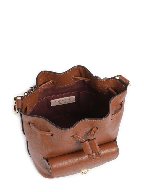 BEAT GENERATION Mini cubo de cuero co&ntilde;ac - Bolsos Mujer