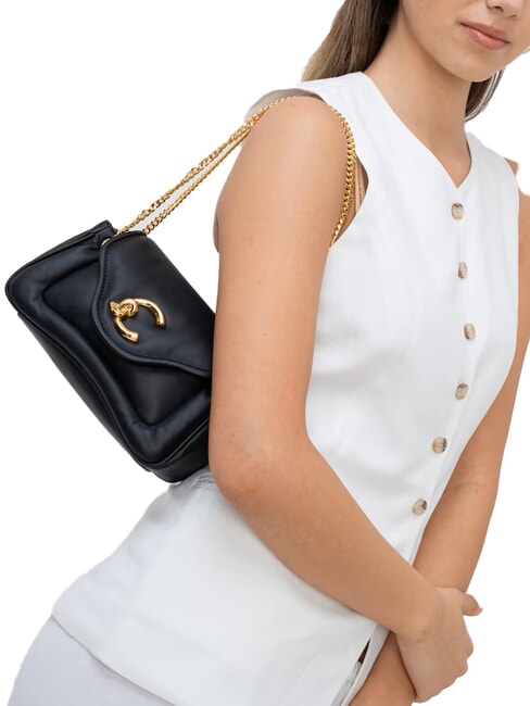 C-ME FLUFFY Bolso de hombro negro - Bolsos Mujer