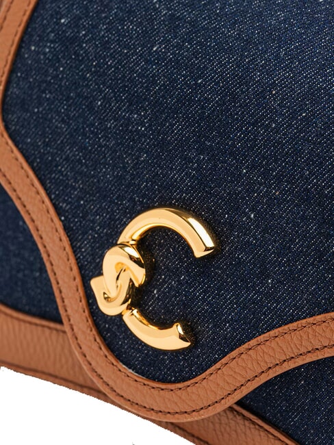 C-ME DENIM Bolso de hombro guarida azul/coñac - Bolsos Mujer