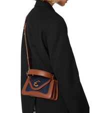 COCCINELLE C-ME DENIM Bolso de hombro guarida azul/coñac - Bolsos Mujer - 5