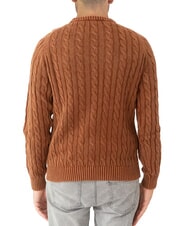 SUN68 VINTAGE Su&eacute;ter de cuello redondo de punto trenzado cacao - Su&eacute;teres de los hombres - 3