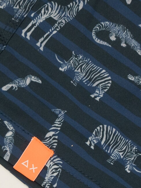 BIG PRINT Traje de playa para hombre azul marino/blanco - Trajes de baño