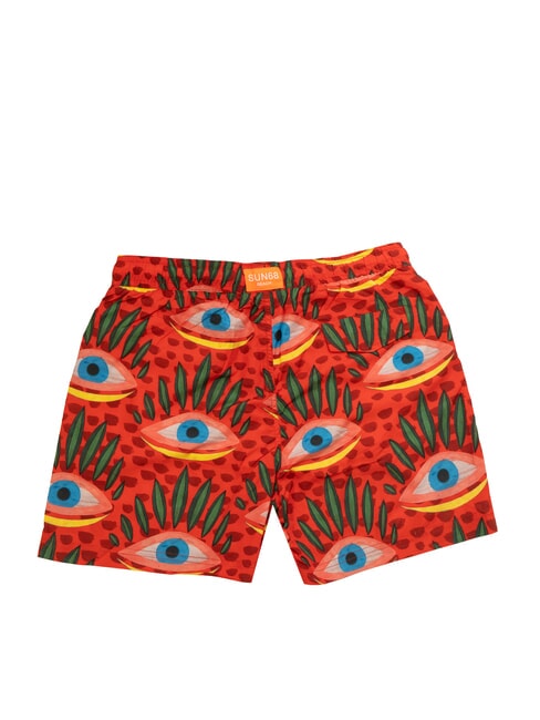 TRIBALE Traje de playa para hombre rojo fuego/azul - Trajes de baño