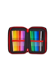 MILAN KICK AND SCORE Estuche de 3 cremalleras con material escolar negro - Estuches y Accesorios - 4