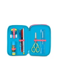 MERMAID M. FEVER Estuche de 3 cremalleras con material escolar turquesa fluorescente - Estuches y Accesorios - 3