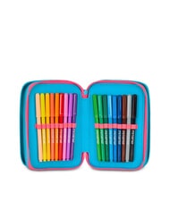 MERMAID M. FEVER Estuche de 3 cremalleras con material escolar turquesa fluorescente - Estuches y Accesorios - 4