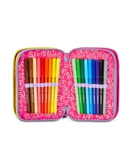 SJGANG FABLE JOURNEY Estuche de 3 cremalleras con material escolar Violeta - Estuches y Accesorios - 4