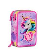 SJGANG FABLE JOURNEY Estuche de 3 cremalleras con material escolar Violeta - Estuches y Accesorios - 6