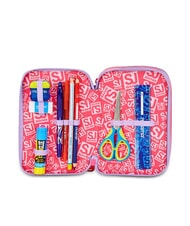 SJGANG CAT&AIR Estuche de 3 cremalleras con material escolar BOSQUE DE RAYAS NEGRAS - Estuches y Accesorios - 4