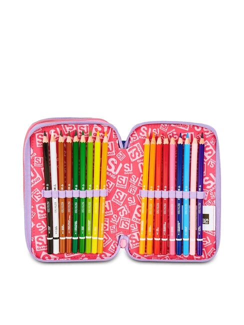 CAT&AIR Estuche de 3 cremalleras con material escolar BOSQUE DE RAYAS NEGRAS - Estuches y Accesorios