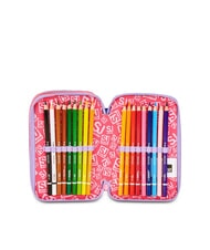 SJGANG CAT&AIR Estuche de 3 cremalleras con material escolar BOSQUE DE RAYAS NEGRAS - Estuches y Accesorios - 5