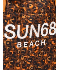 SUN68 LOGO BEACH Bolsa de playa en lona beige/naranja fluorescente - Bolsos Mujer - 3
