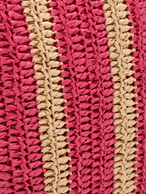 RAFIA Bolsa de playa de rafia blanco crema/ciclámen - Bolsos Mujer