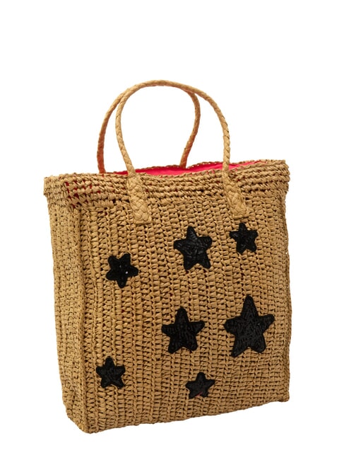 RAFIA Bolsa de playa de rafia arena/ciclamen - Bolsos Mujer