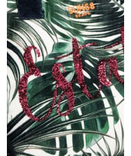 SUN68 FANCY SPONGE ALLOVER Bolso de playa de lona con bandolera Verde inglés/blanco crema - Bolsos Mujer - 3