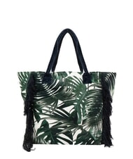 SUN68 FANCY SPONGE ALLOVER Bolso de playa de lona con bandolera Verde inglés/blanco crema - Bolsos Mujer - 4