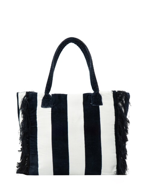 FANCY SPONGE ALLOVER Bolso de playa de lona con bandolera azul marino/blanco crema - Bolsos Mujer