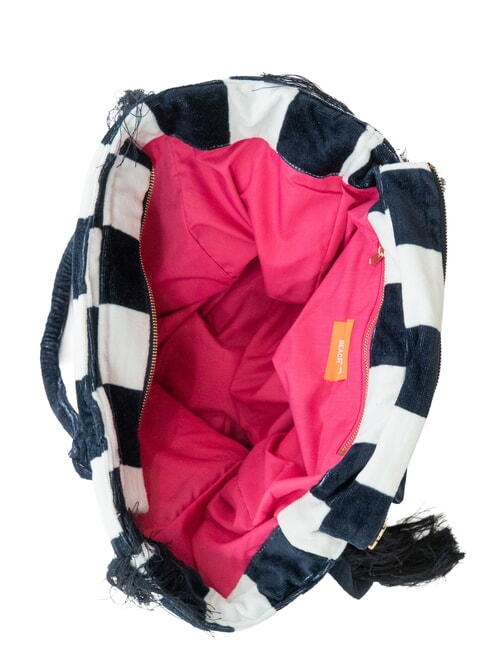 FANCY SPONGE ALLOVER Bolso de playa de lona con bandolera azul marino/blanco crema - Bolsos Mujer