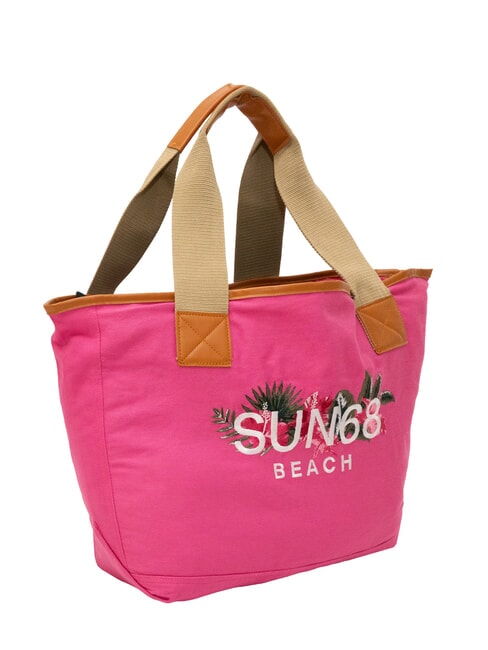 LOGO BEACH Bolsa de playa en lona fucsia - Bolsos Mujer
