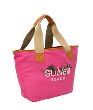 SUN68 LOGO BEACH Bolsa de playa en lona fucsia - Bolsos Mujer - 2