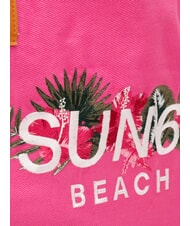 SUN68 LOGO BEACH Bolsa de playa en lona fucsia - Bolsos Mujer - 3