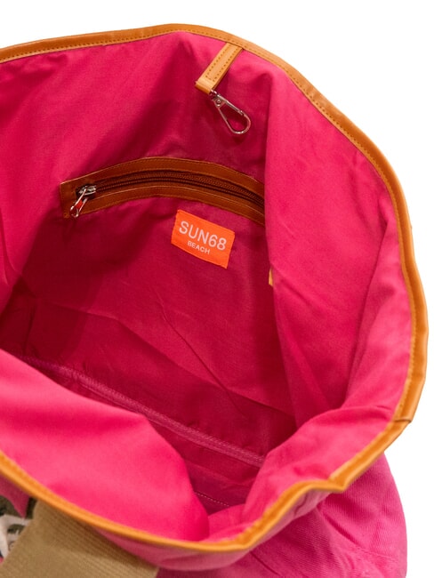 LOGO BEACH Bolsa de playa en lona fucsia - Bolsos Mujer