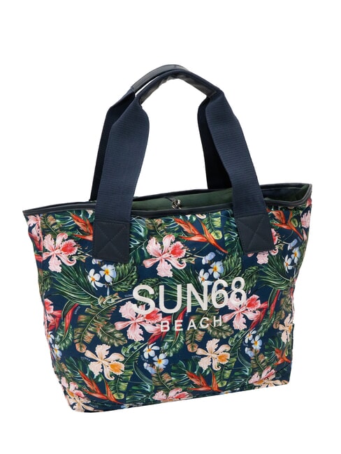 LOGO BEACH Bolsa de playa en lona azul marino/fucsia - Bolsos Mujer