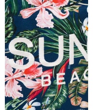 SUN68 LOGO BEACH Bolsa de playa en lona azul marino/fucsia - Bolsos Mujer - 3