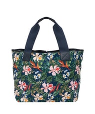 SUN68 LOGO BEACH Bolsa de playa en lona azul marino/fucsia - Bolsos Mujer - 4