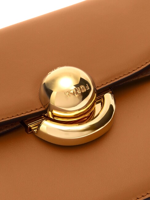 SFERA Mini bolso de hombro, en piel brandy - Bolsos Mujer